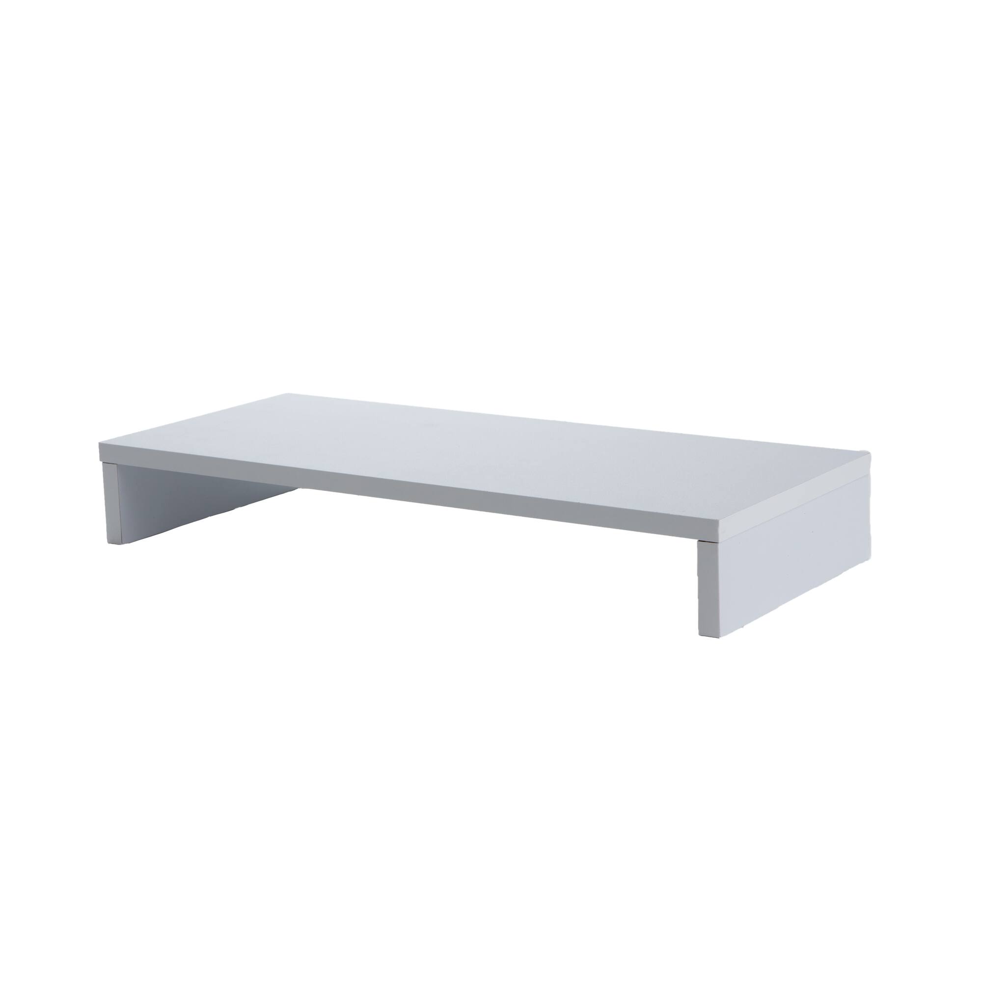 Mind Reader White Wooden Monitor Stand Riser